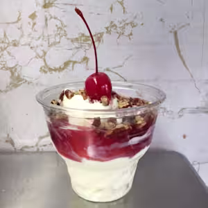 Luv-it Frozen Custard signature dishes Cherry Yum Yum Sundae
Banana Fudge Krumble
Banana Luv Sundae